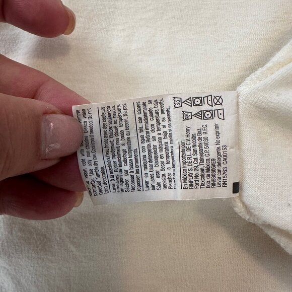 Champion Cropped Ivory T-Shirt Mauve Contrast Stitch 2X - Picture 7 of 10